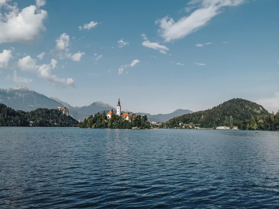 Jezioro Bled, widok na wyspę