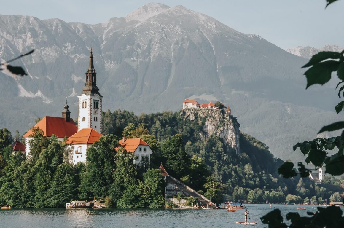 Jezioro Bled, widok na wyspę