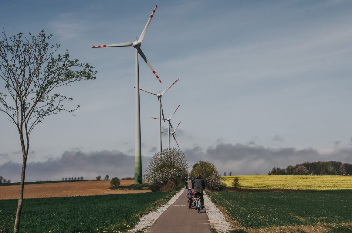 Wiatraki przy ścieżce rowerowej Swarzewo-Krokowa